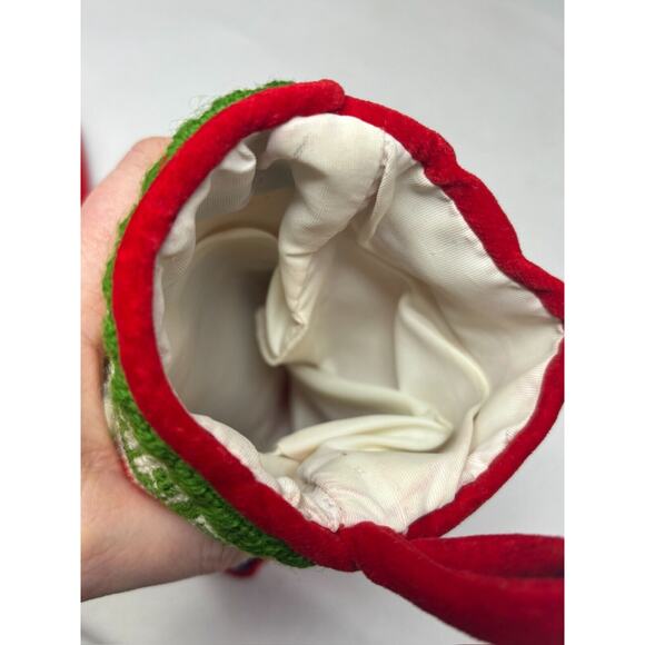 Vintage '73 Needlepoint Christmas Stocking Handmade Wool Cross Stitch - Picture 5 of 7